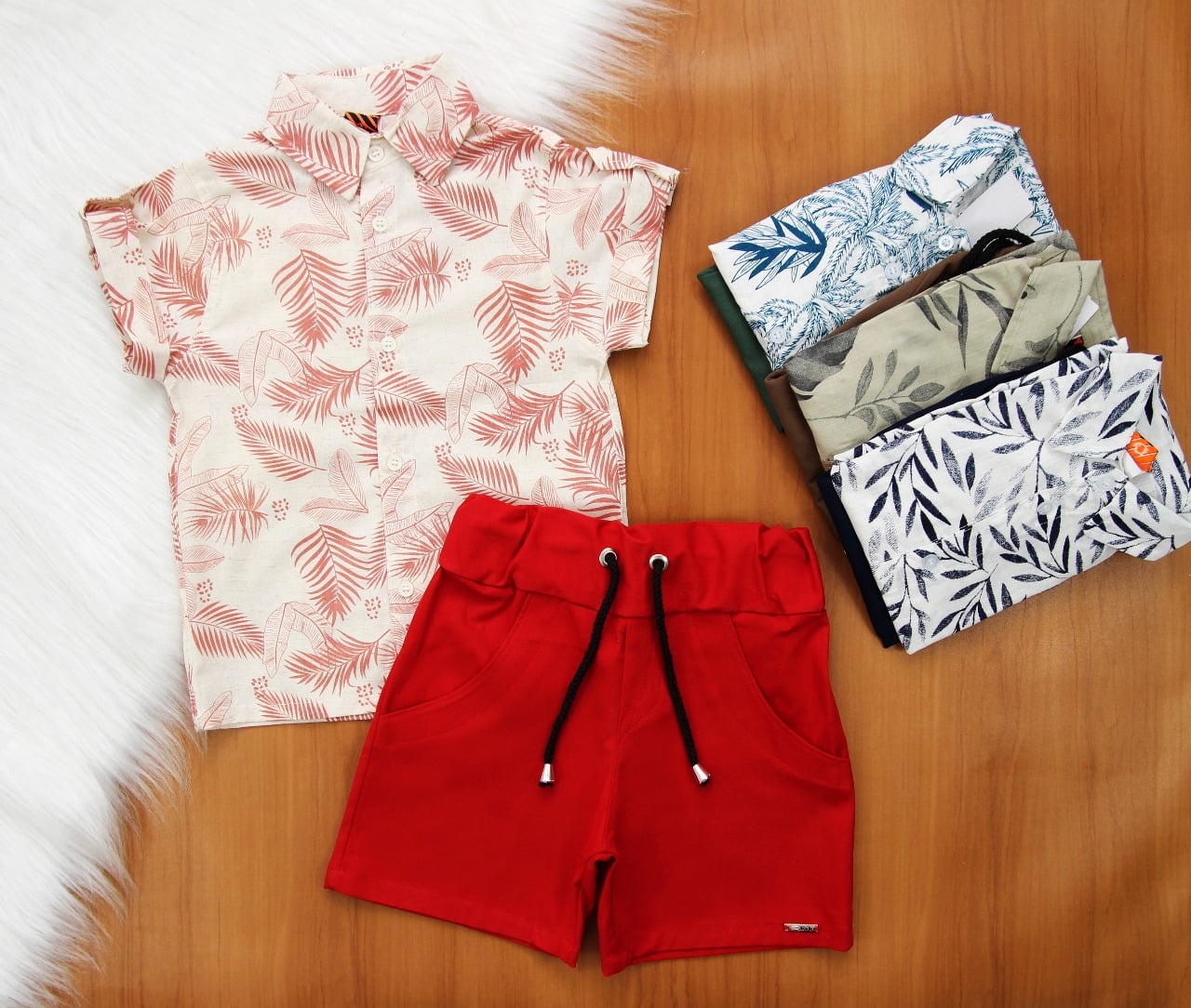 Cj. Camisa Estampada Short 