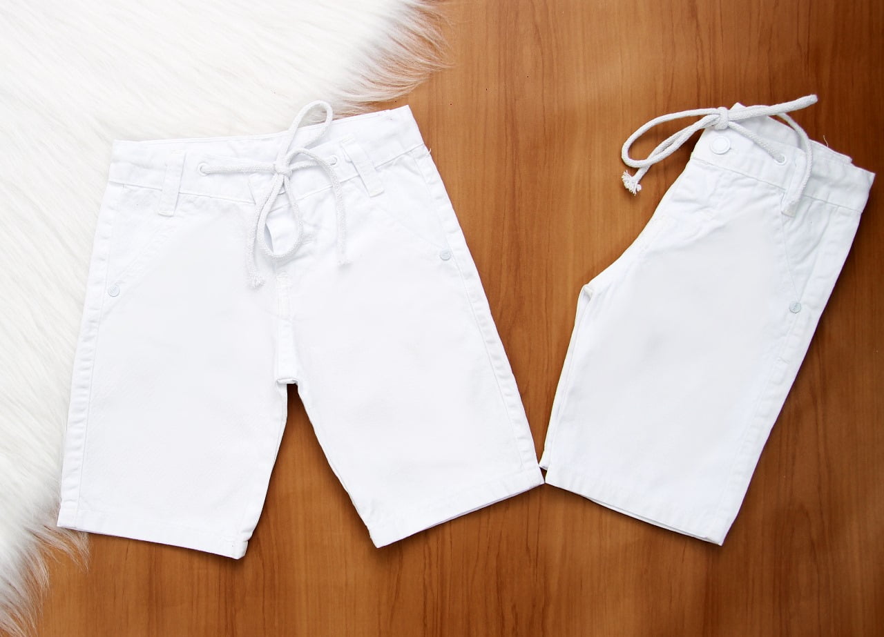 Short Branco Cordinha Infantil 