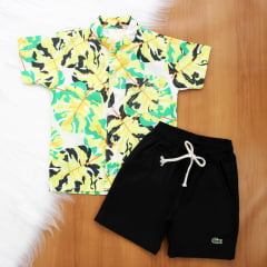 Cj. Floral Short Linho 