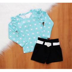 Cj. Blusa ML Xadrez Short 