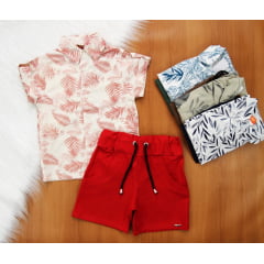 Cj. Camisa Estampada Short 