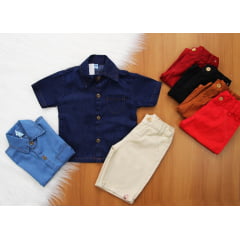 Cj. Camisa Jeans Short Color