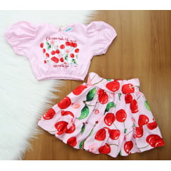 Cj. de Saia com Cropped Cherry