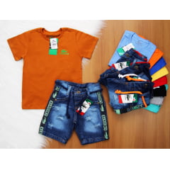 Cj. Lct Short Jeans Cordinha 