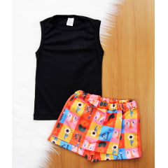 Cj. Regata Short Saia Estampada