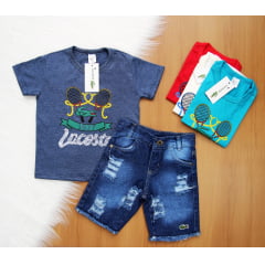 Cj. Lct Short Jeans Infantil 