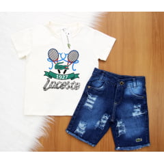 Cj. Lct Short Jeans Infantil 