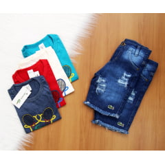 Cj. Lct Short Jeans Infantil 