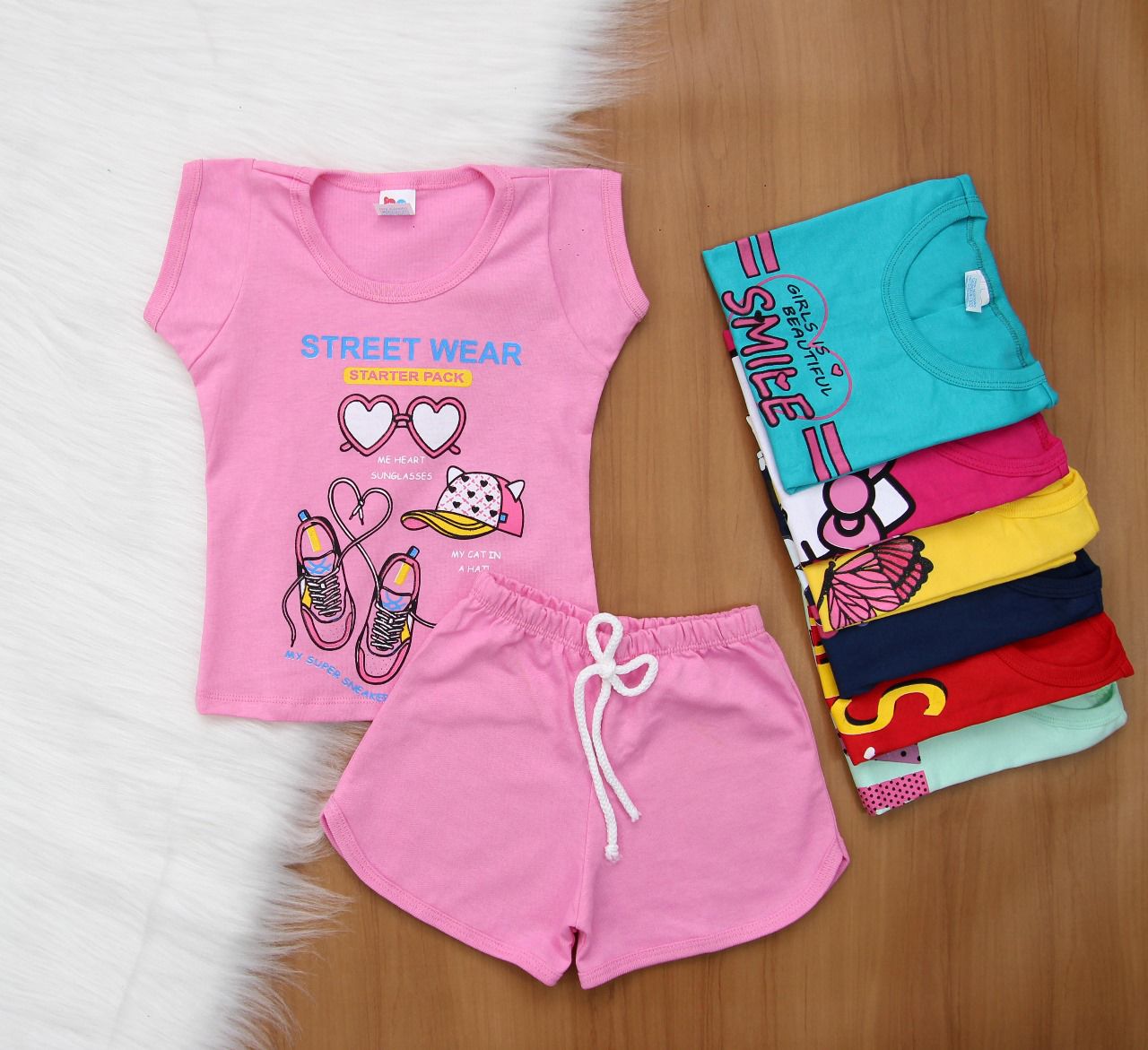 Cj. Cotton Color Short Infantil 